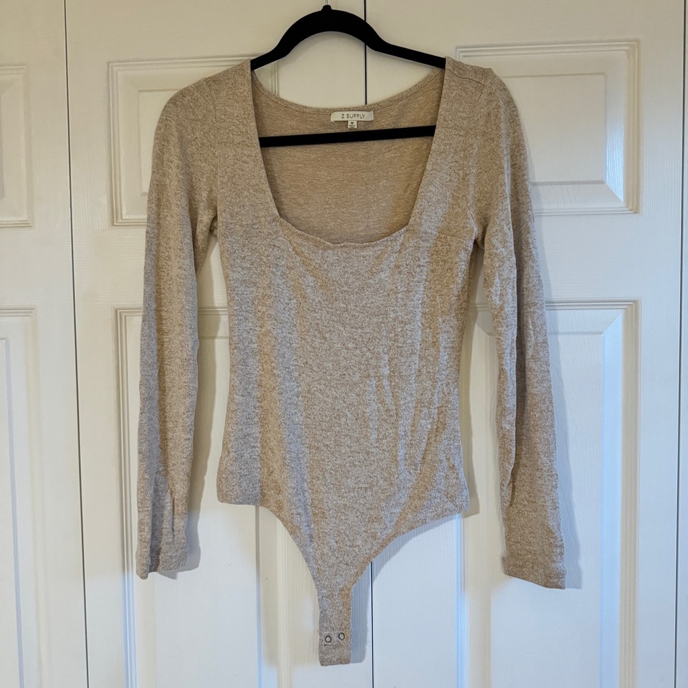 Z Supply Cream Fitted Bodysuit